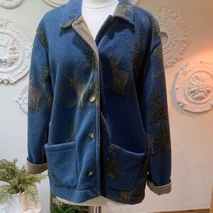 Liz Claiborne Blue and Green Teddy Jacket